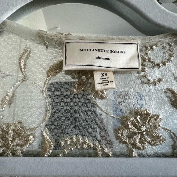 Moulinette Soeurs Floral Lace Top in Cream and Gold - Picture 2 of 2